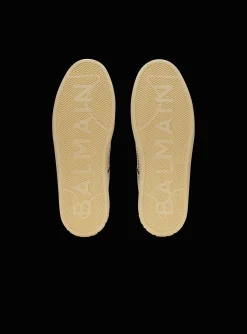B-Court Flip Trainers In Monogrammed PB Labyrinth Calfskin-Balmain Fashion