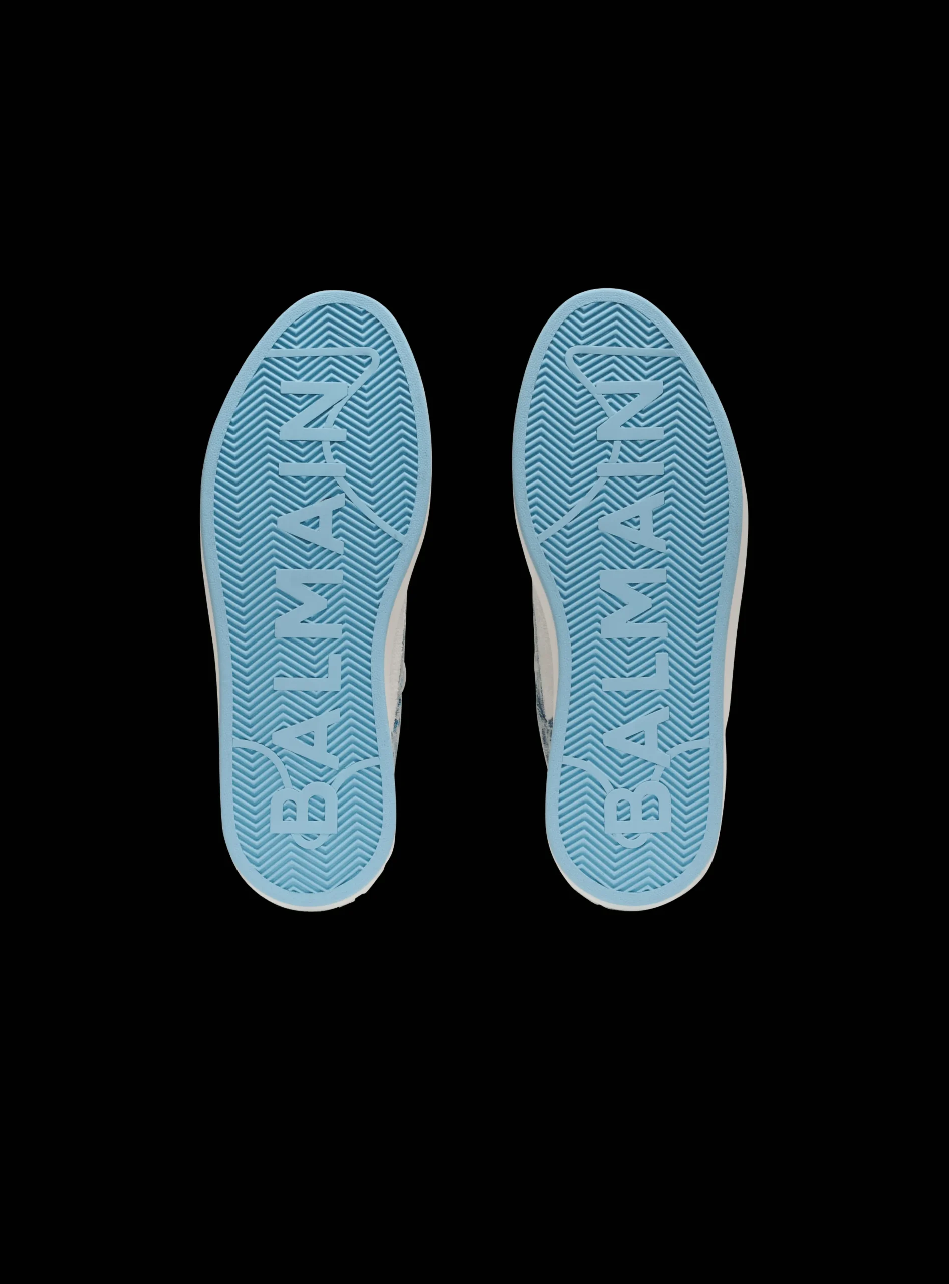 B-Court Flip Trainers In Monogrammed PB Labyrinth Denim-Balmain Best