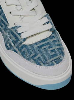 B-Court Flip Trainers In Monogrammed PB Labyrinth Denim-Balmain Best