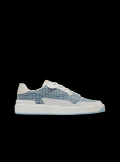 B-Court Flip Trainers In Monogrammed PB Labyrinth Denim-Balmain Discount