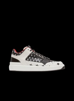 B-Court Mid Top Star Print Leather Trainers-Balmain New