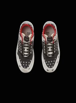 B-Court Mid Top Star Print Leather Trainers-Balmain New
