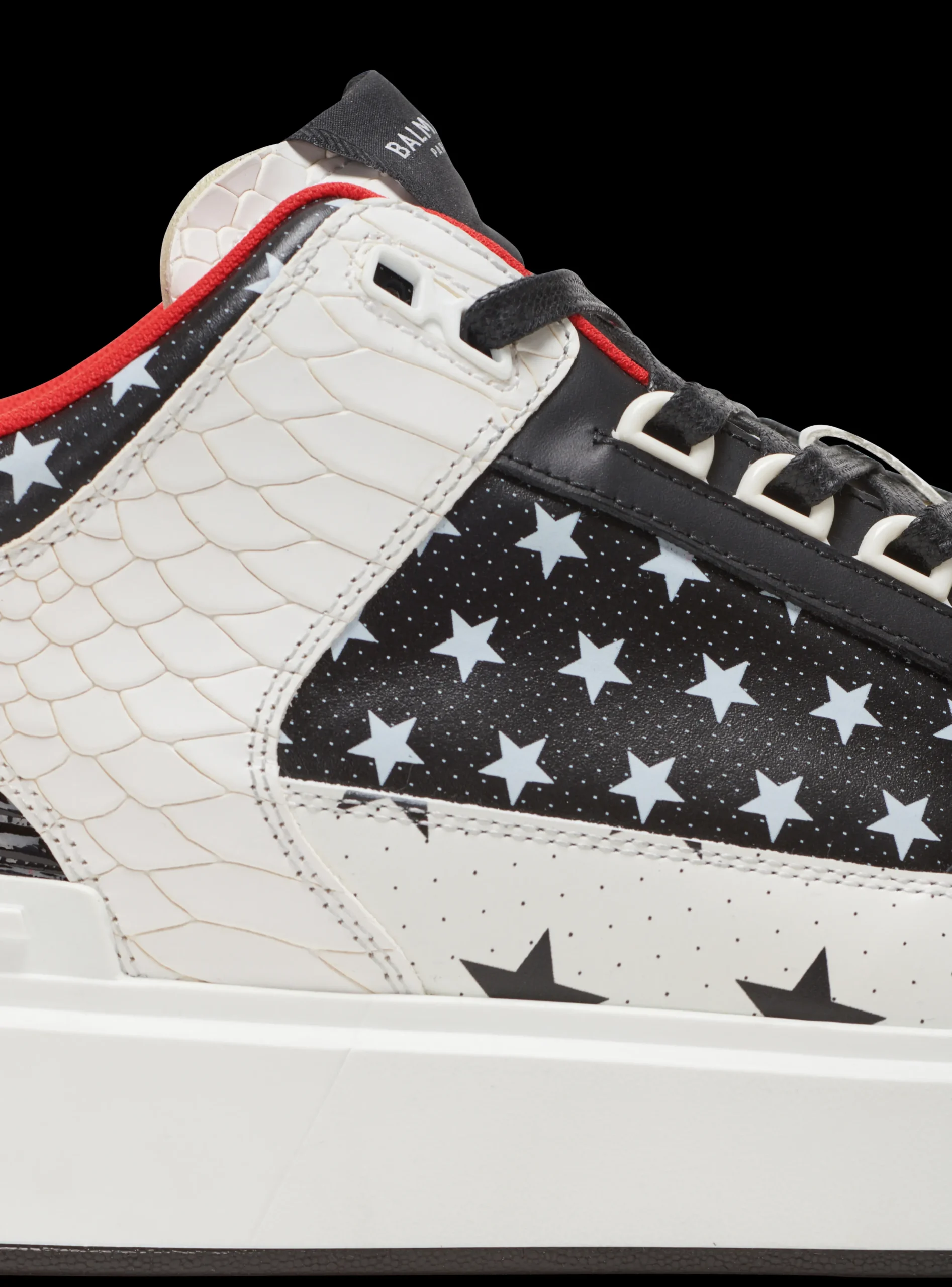 B-Court Mid Top Star Print Leather Trainers-Balmain New