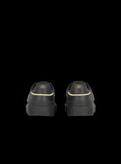 B-Court Monogrammed Nylon And Leather Trainers-Balmain Best Sale