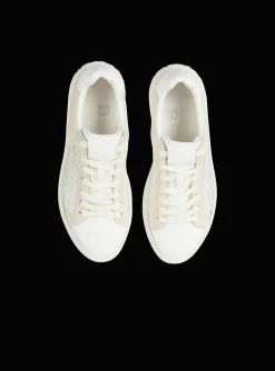B-Court Monogrammed Nylon And Leather Trainers-Balmain Fashion