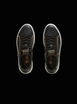 B-Court Monogrammed Nylon And Leather Trainers-Balmain Cheap