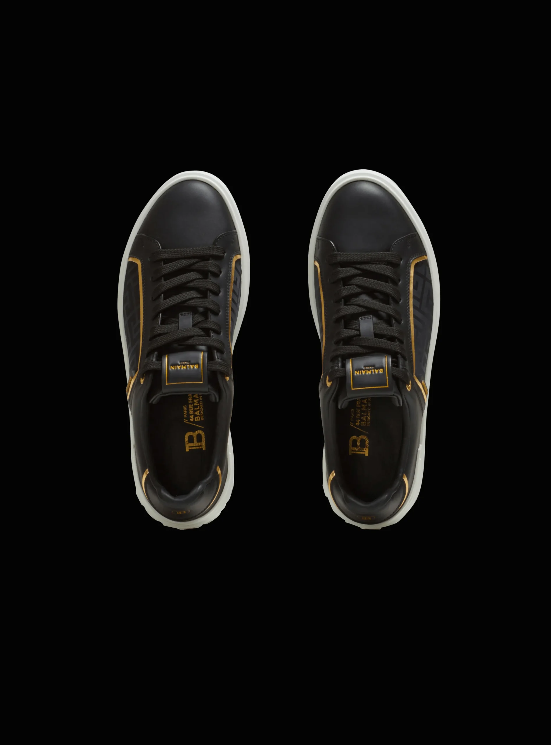 B-Court Monogrammed Nylon And Leather Trainers-Balmain Cheap