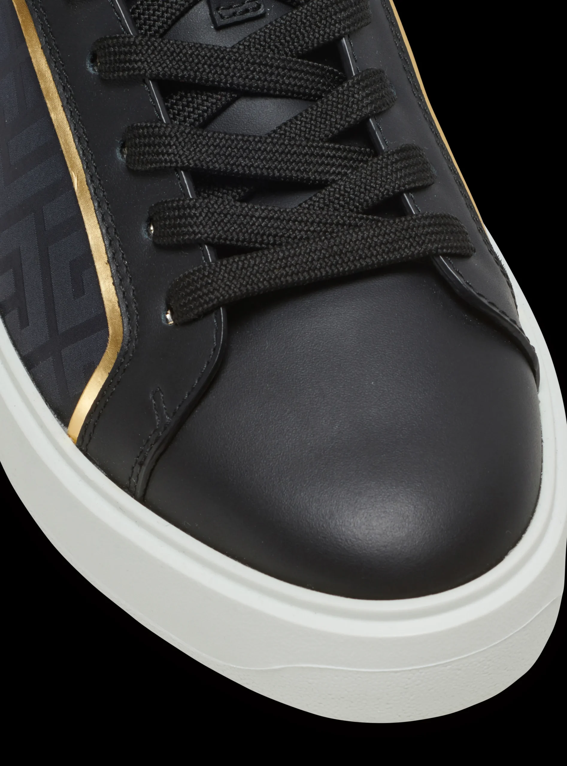 B-Court Monogrammed Nylon And Leather Trainers-Balmain Cheap