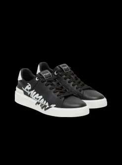 B-Court Printed Leather Trainers-Balmain Discount