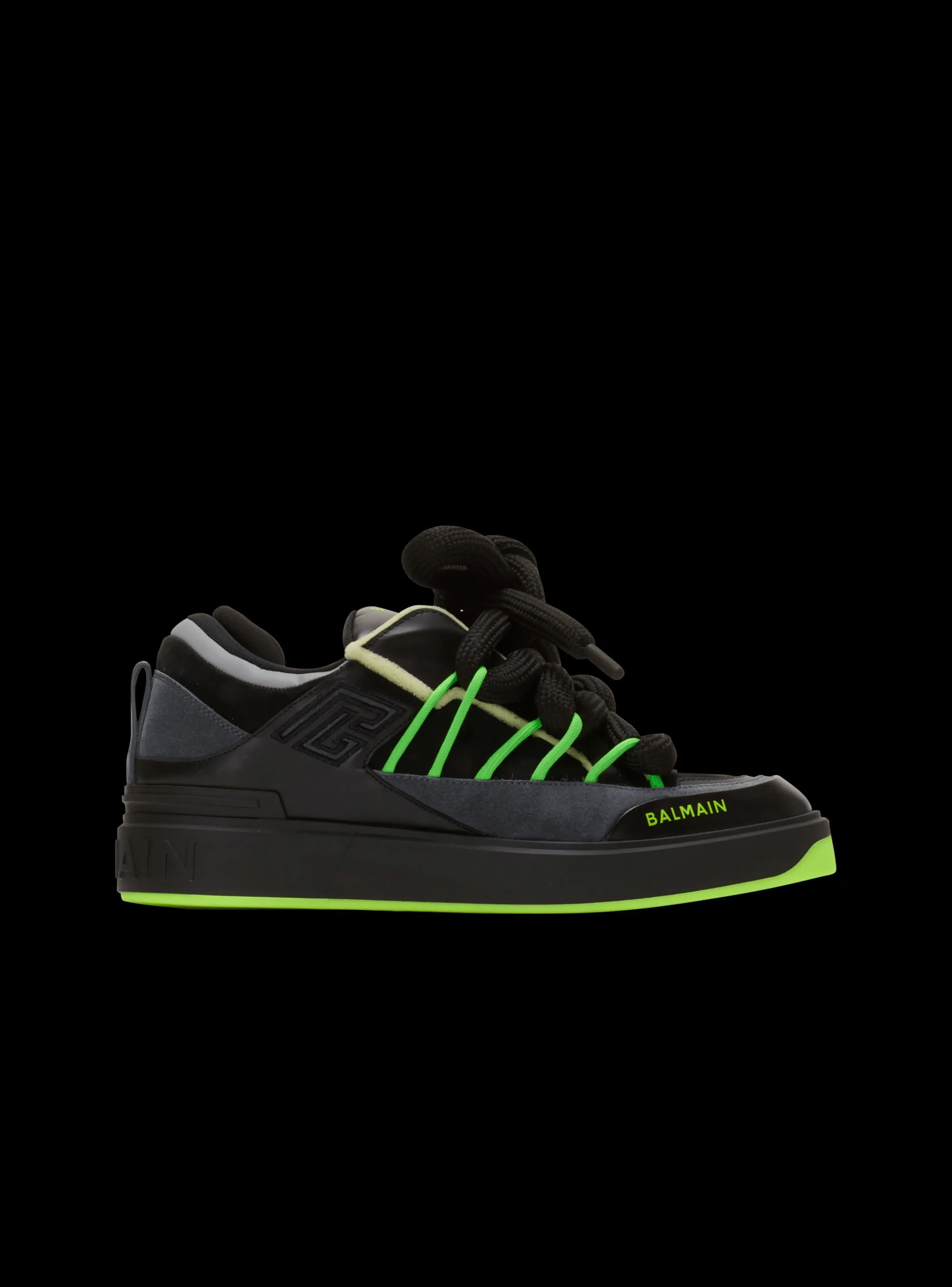 B-Court Puffy Skate Trainers In Calfskin And Suede-Balmain Flash Sale