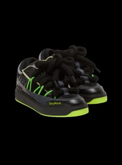 B-Court Puffy Skate Trainers In Calfskin And Suede-Balmain Flash Sale