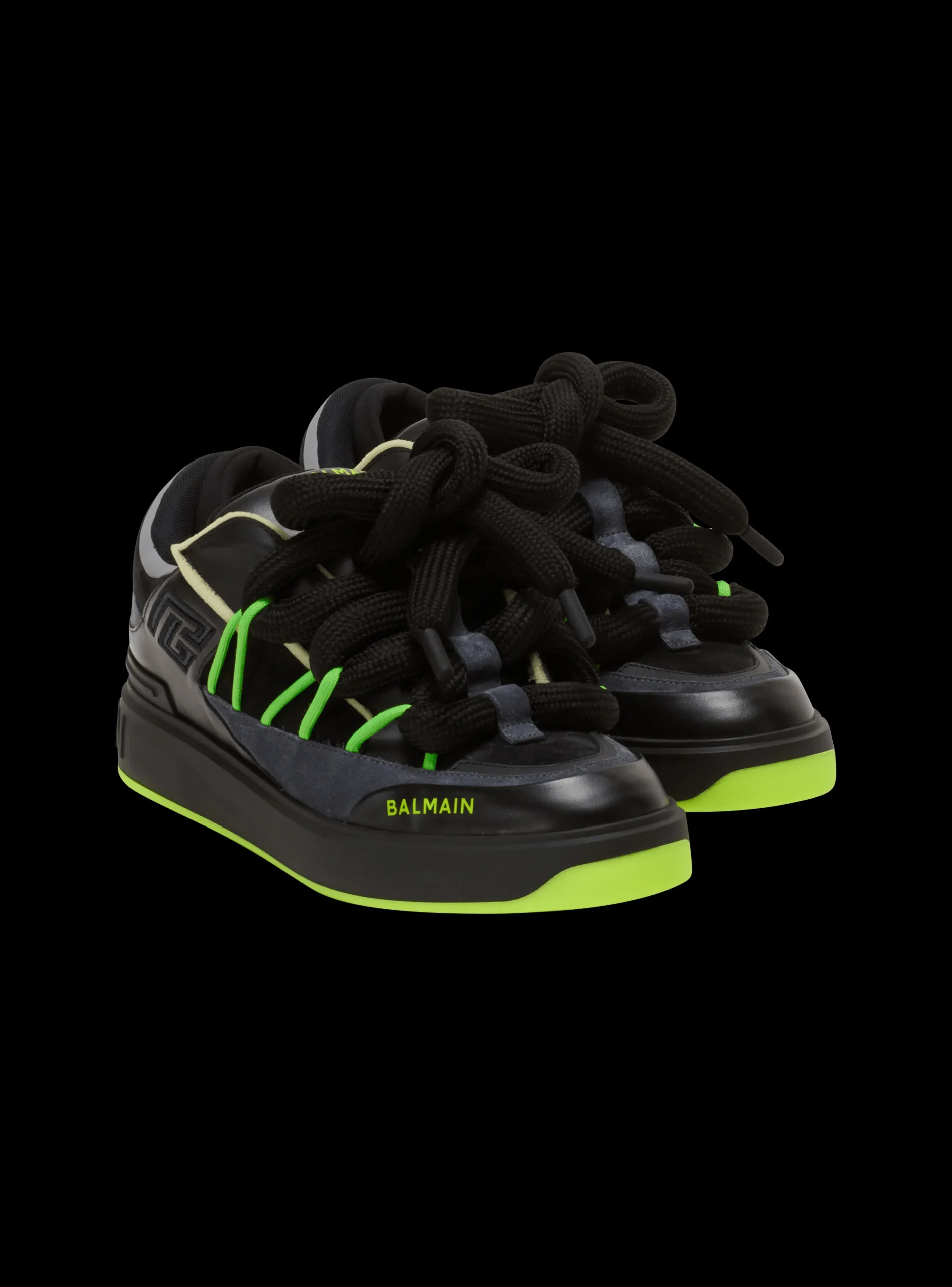 B-Court Puffy Skate Trainers In Calfskin And Suede-Balmain Flash Sale