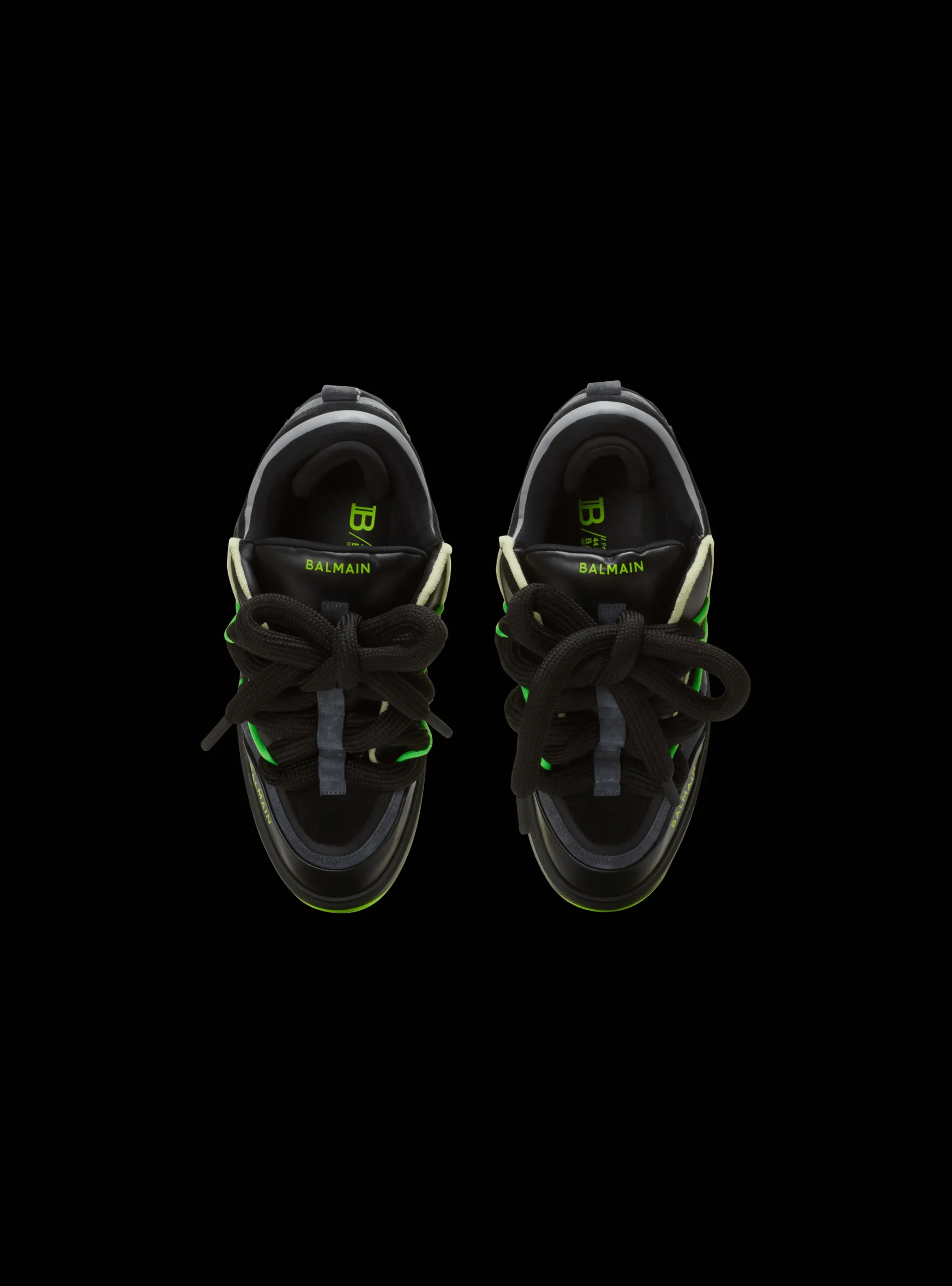 B-Court Puffy Skate Trainers In Calfskin And Suede-Balmain Flash Sale