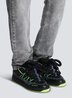 B-Court Puffy Skate Trainers In Calfskin And Suede-Balmain Flash Sale