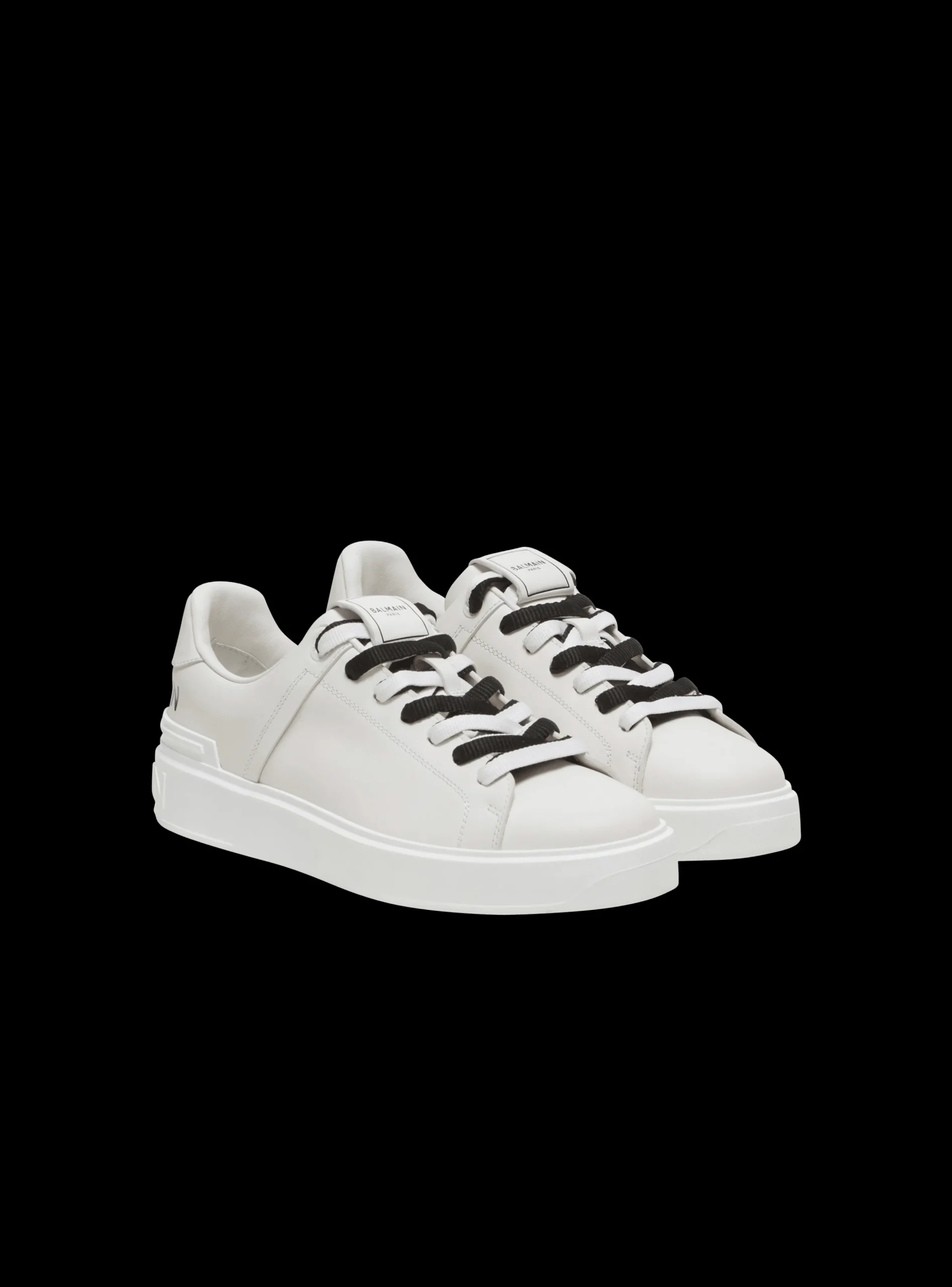 B-Court Smooth Leather Trainers-Balmain Discount