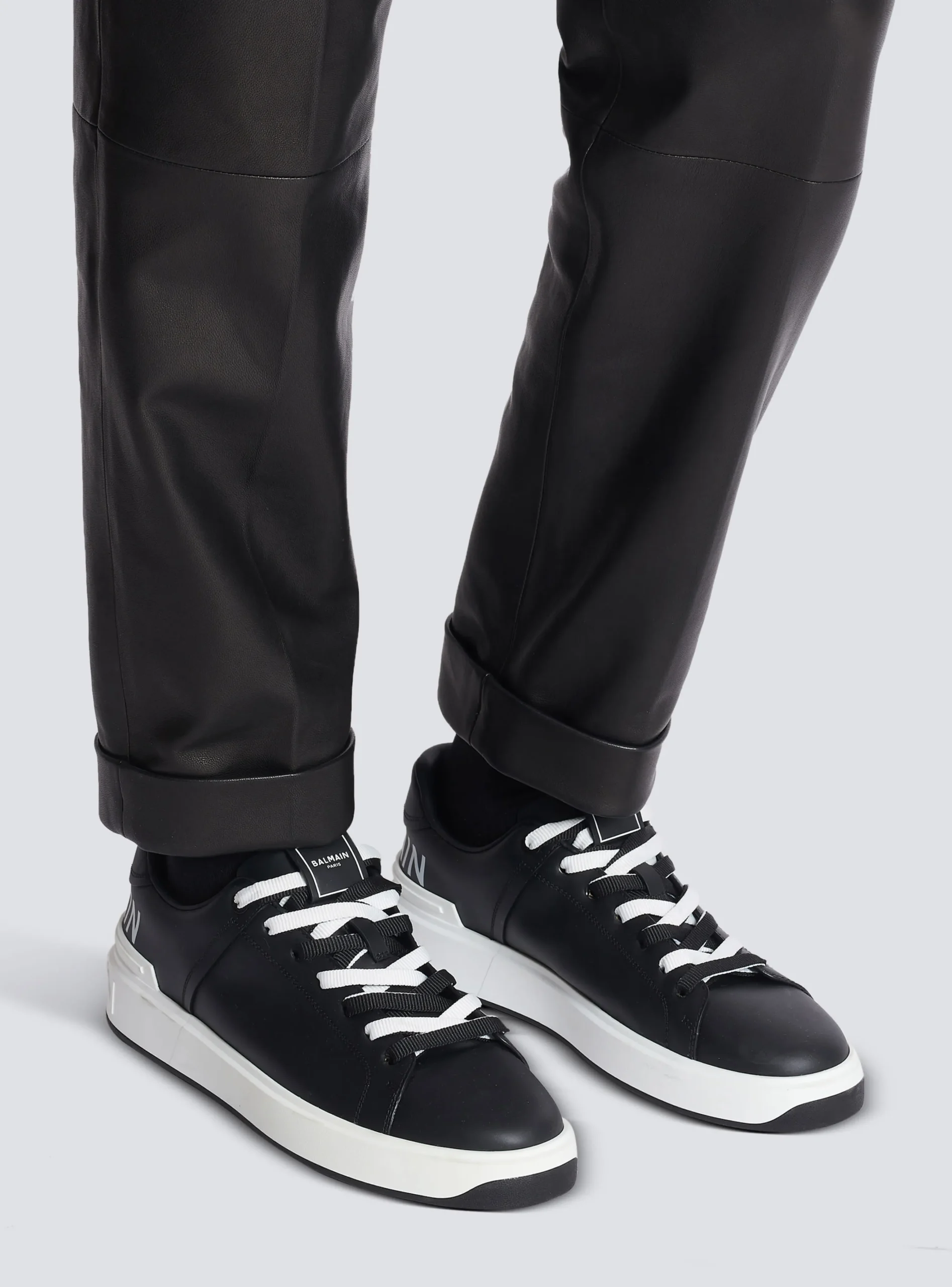 B-Court Smooth Leather Trainers-Balmain Clearance