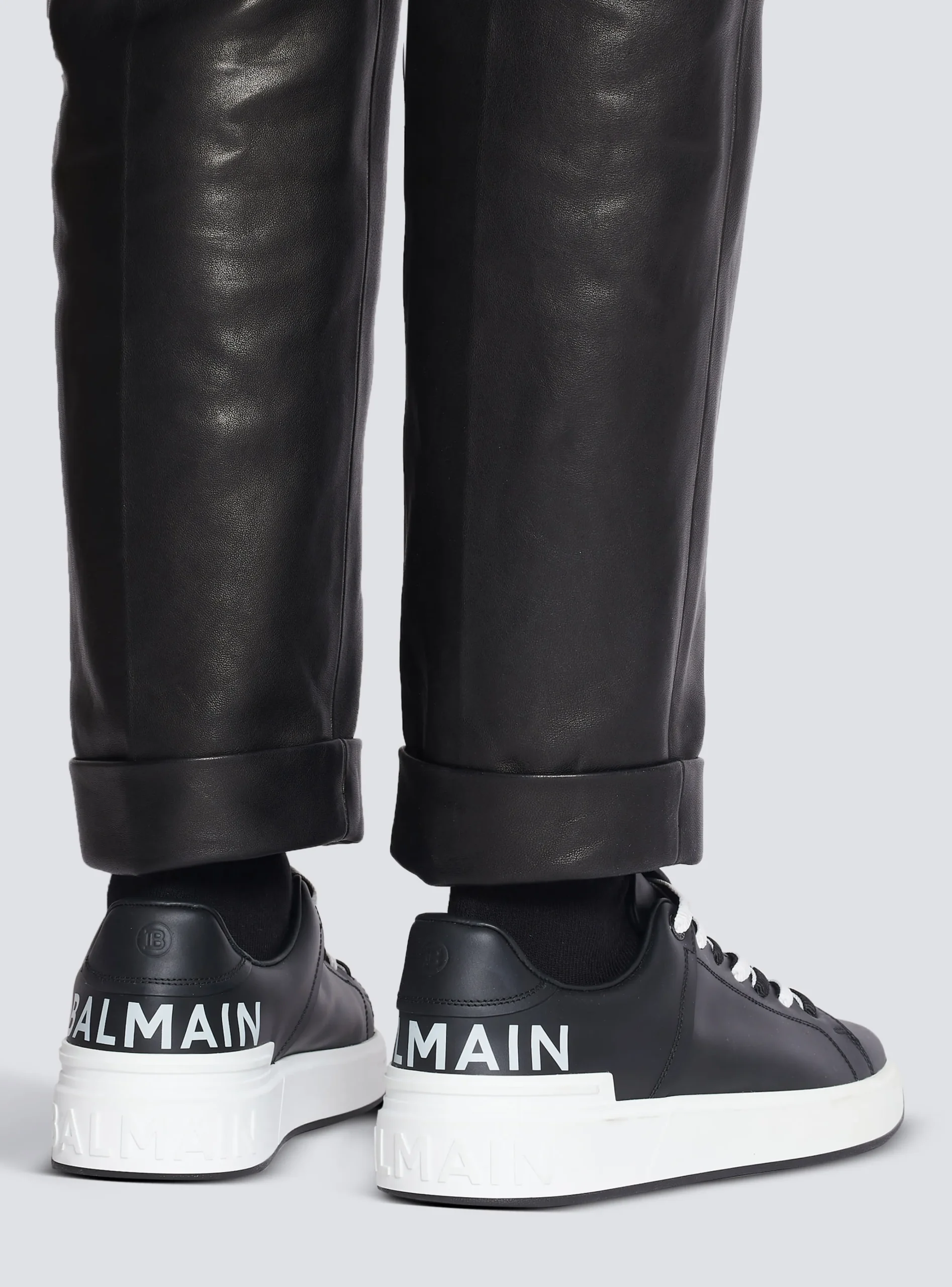 B-Court Smooth Leather Trainers-Balmain Clearance