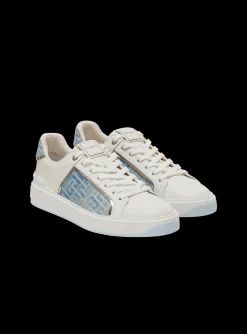 B-Court Trainers In Leather And Denim-Balmain Hot
