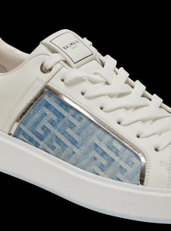 B-Court Trainers In Leather And Denim-Balmain Hot