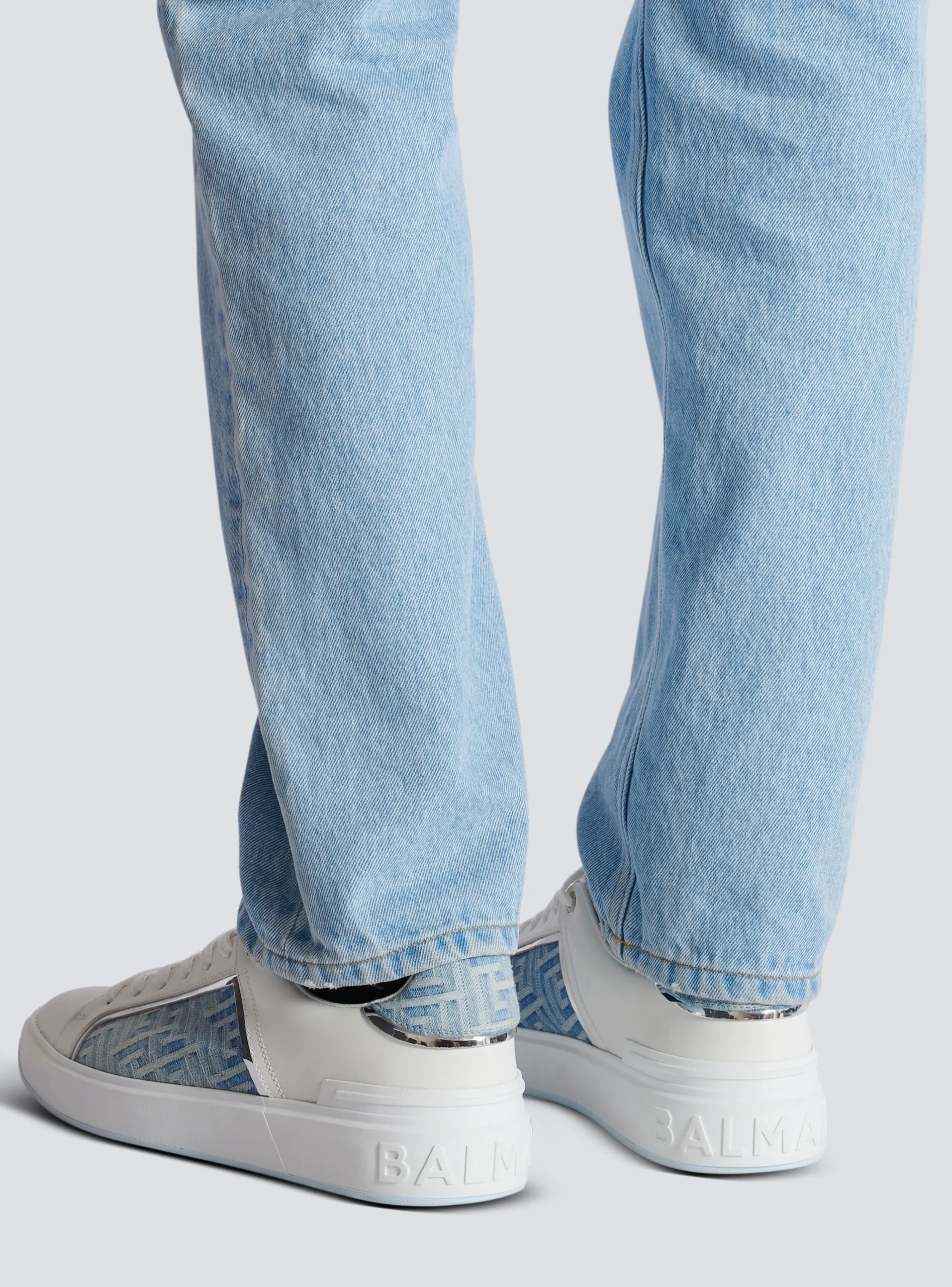 B-Court Trainers In Leather And Denim-Balmain Hot