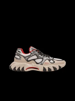 B-East Mesh And Snakeskin-effect Leather Trainers-Balmain Outlet