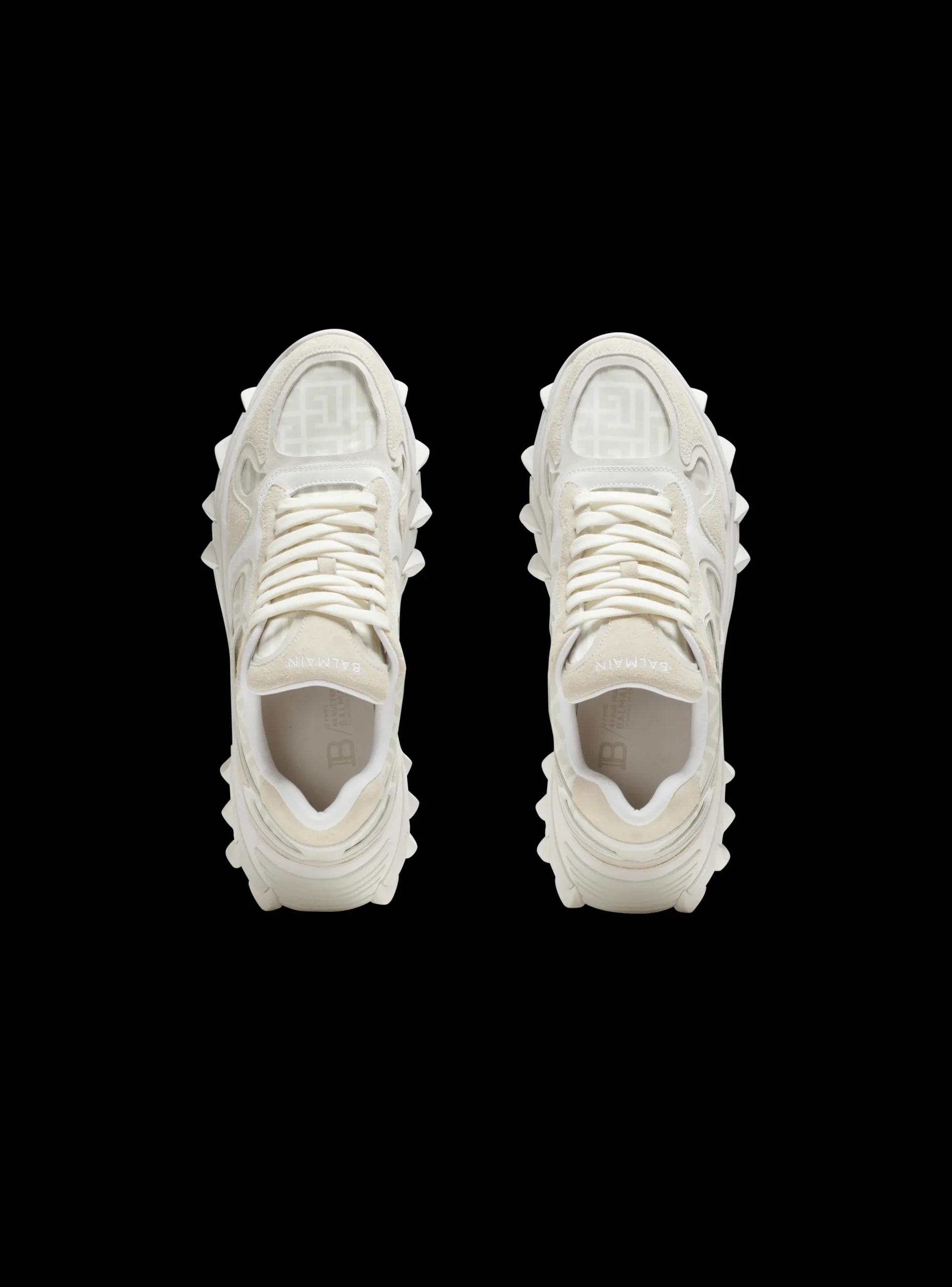 B-East Monogrammed Nylon And Leather Trainers-Balmain Best