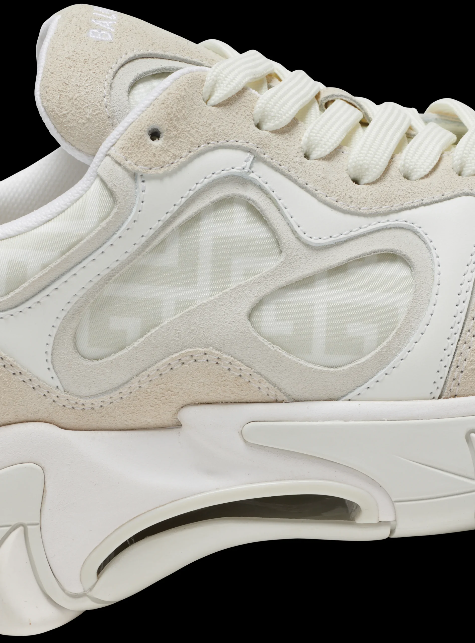 B-East Monogrammed Nylon And Leather Trainers-Balmain Best