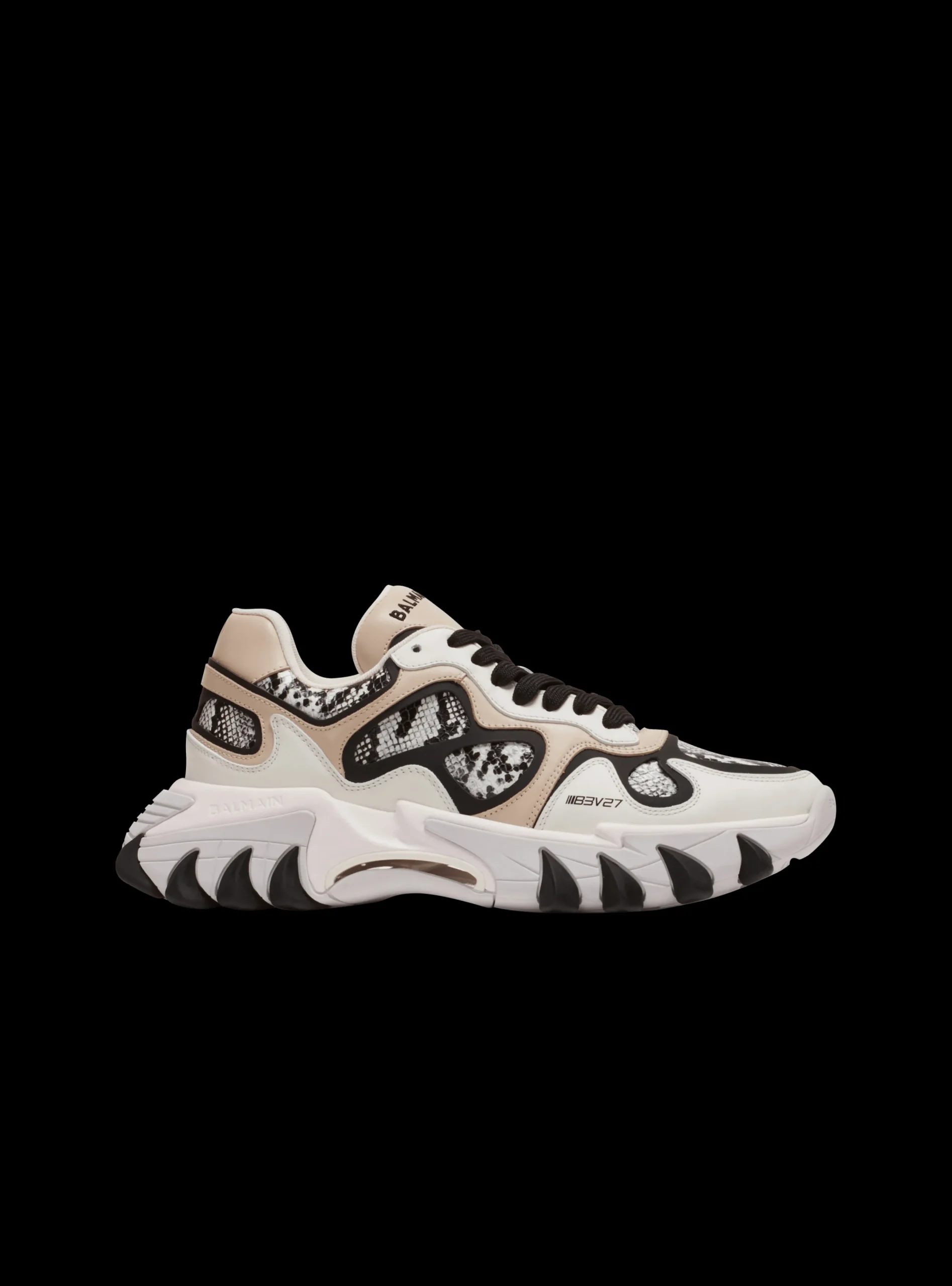 B-East Snakeskin-effect Leather, Suede And Mesh Trainers-Balmain Shop