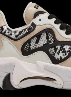B-East Snakeskin-effect Leather, Suede And Mesh Trainers-Balmain Shop