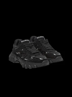 B-East Trainers In Leather, Suede And Mesh-Balmain Shop