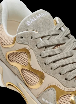 B-East Trainers In Leather, Suede And Mesh-Balmain Sale