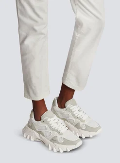 B-East Trainers In Leather, Suede And Mesh-Balmain Fashion