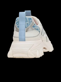 B-East Trainers In Monogrammed PB Labyrinth Denim-Balmain New