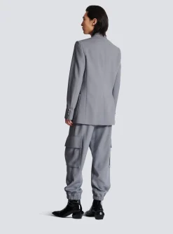 Belted Asymmetrical Jacket In Double Crepe-Balmain Store