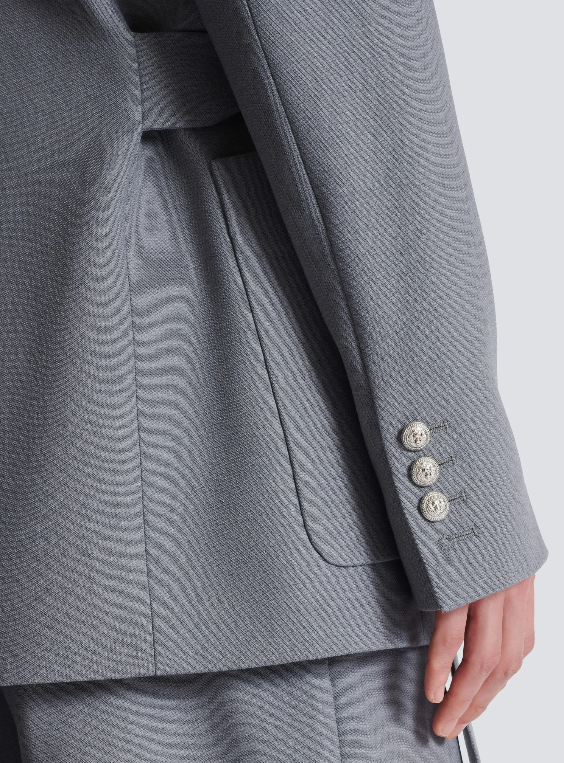 Belted Asymmetrical Jacket In Double Crepe-Balmain Store
