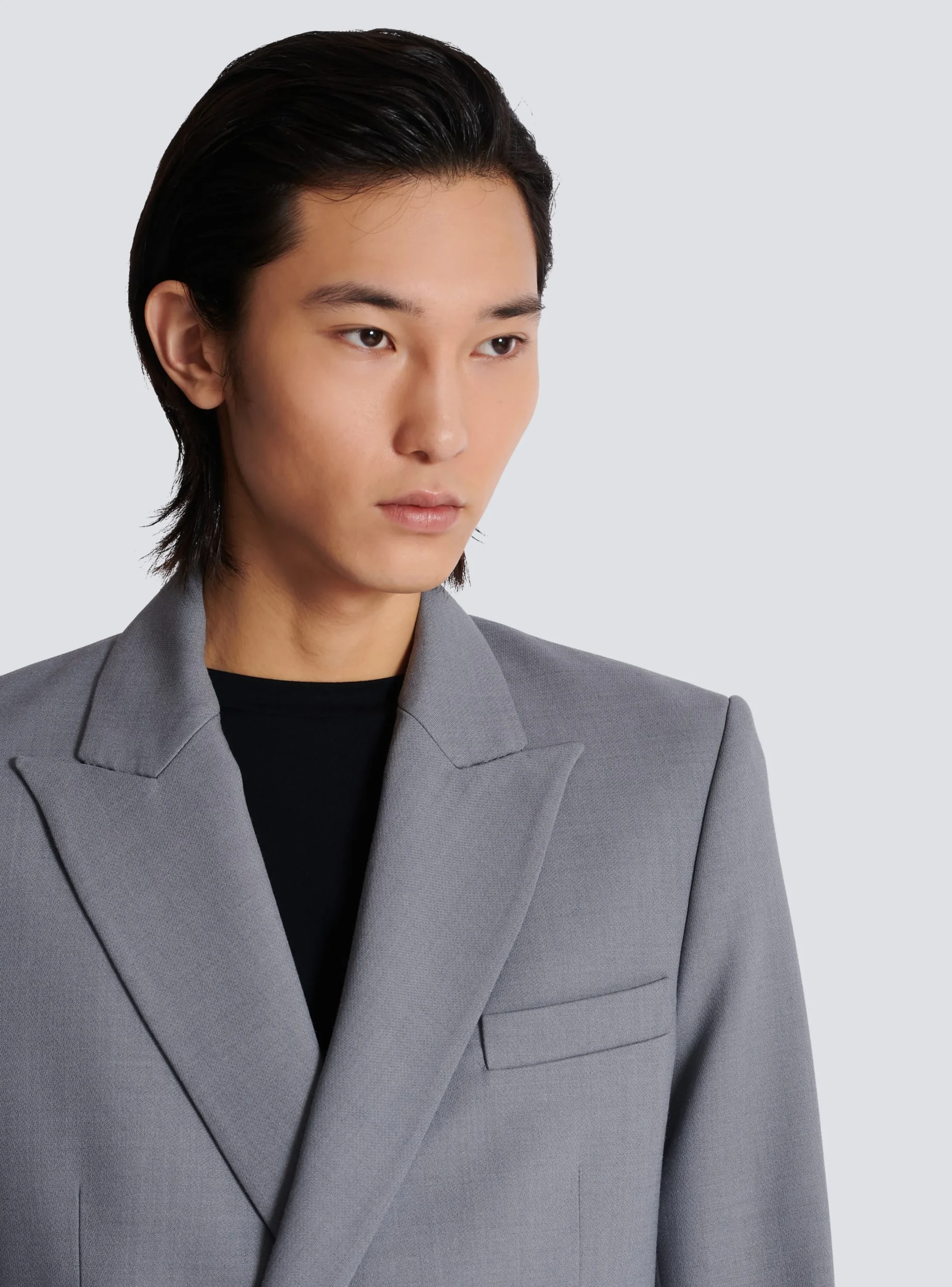 Belted Asymmetrical Jacket In Double Crepe-Balmain Store