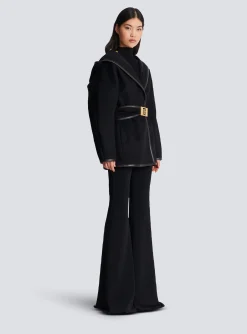 Belted Wool Coat-Balmain New