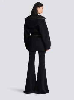 Belted Wool Coat-Balmain New