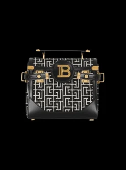 Bicolor Jacquard B-Buzz 23 Bag With Leather Panel-Balmain Best Sale