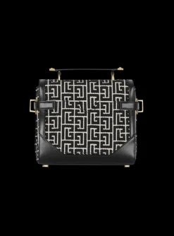 Bicolor Jacquard B-Buzz 23 Bag With Leather Panel-Balmain Best Sale