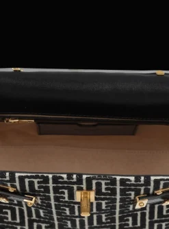 Bicolor Jacquard B-Buzz 23 Bag With Leather Panel-Balmain Best Sale