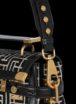Bicolor Jacquard B-Buzz 23 Bag With Leather Panel-Balmain Best Sale
