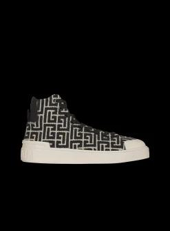 Bicolor Jacquard B-Court High-top Sneakers-Balmain Sale