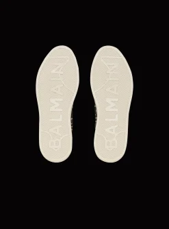 Bicolor Jacquard B-Court High-top Sneakers-Balmain Sale