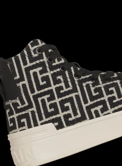 Bicolor Jacquard B-Court High-top Sneakers-Balmain Sale