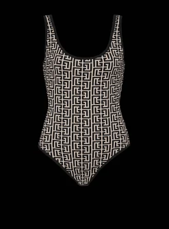 Bicolor Jacquard Bodysuit With Monogram-Balmain Online