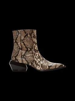 Billy Snakeskin-effect Leather Ankle Boots-Balmain Fashion