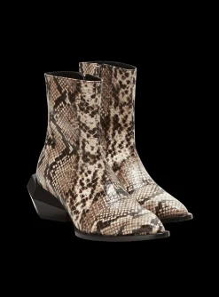Billy Snakeskin-effect Leather Ankle Boots-Balmain Fashion