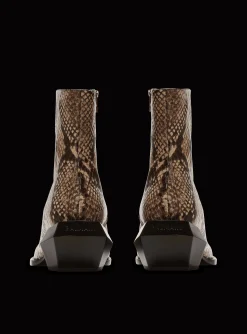 Billy Snakeskin-effect Leather Ankle Boots-Balmain Fashion