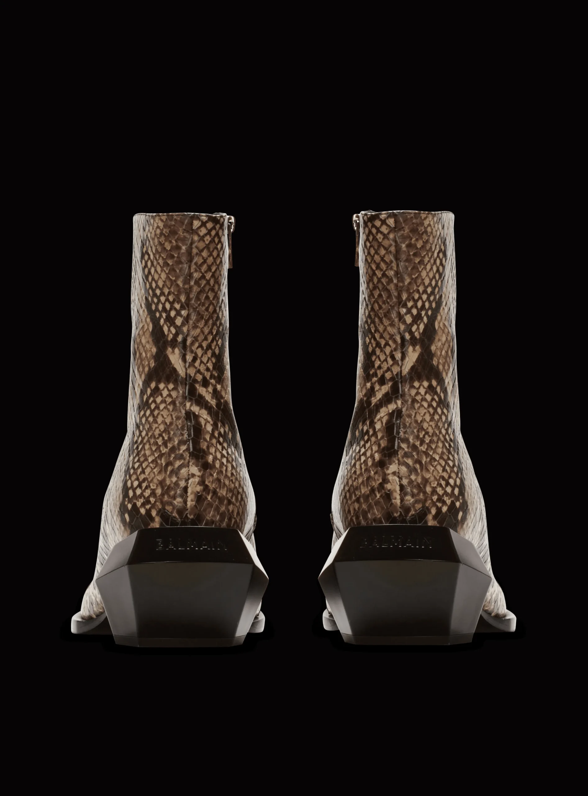 Billy Snakeskin-effect Leather Ankle Boots-Balmain Fashion